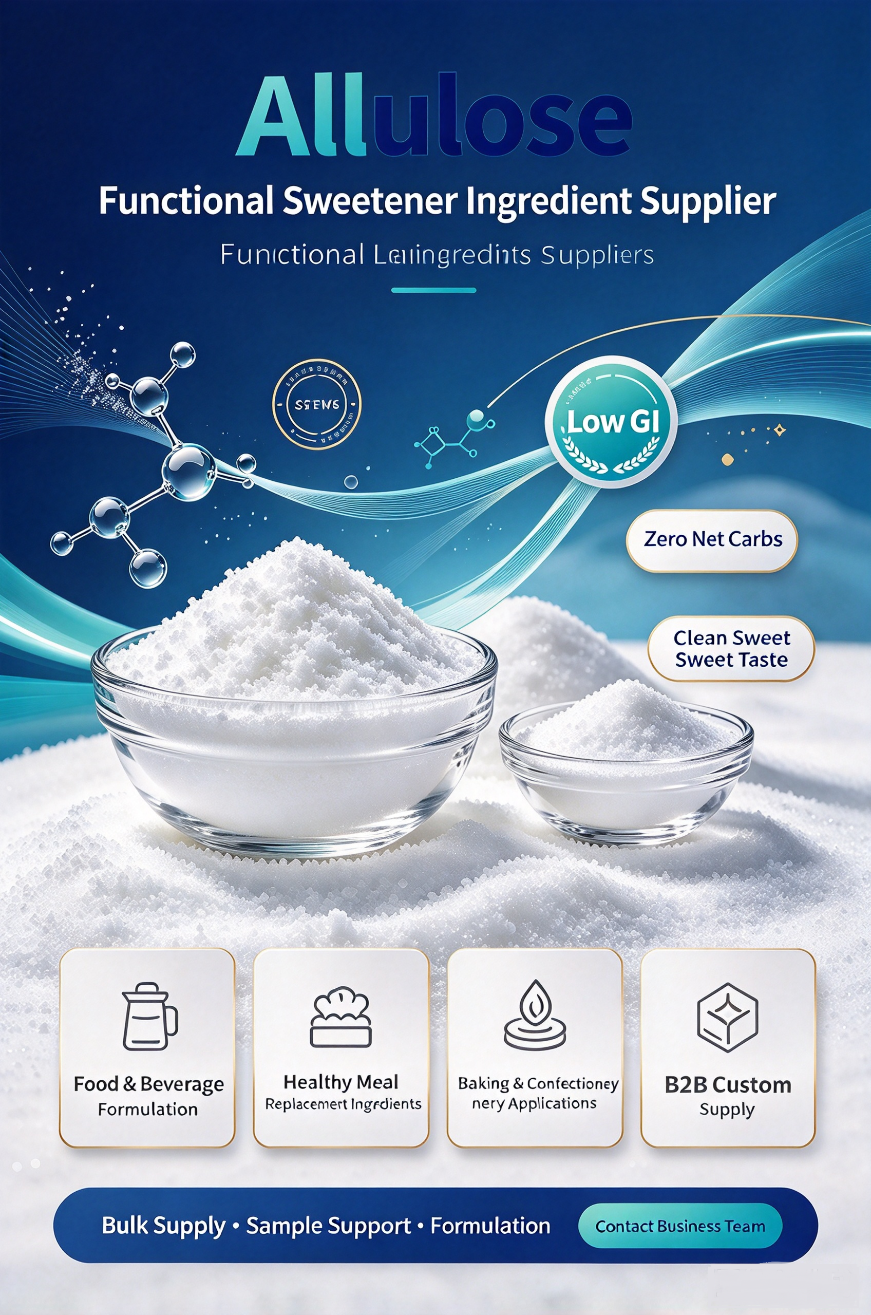 D-Allulose | Factory Supply Clean Label Low-Calorie Sweetener, Powder Available