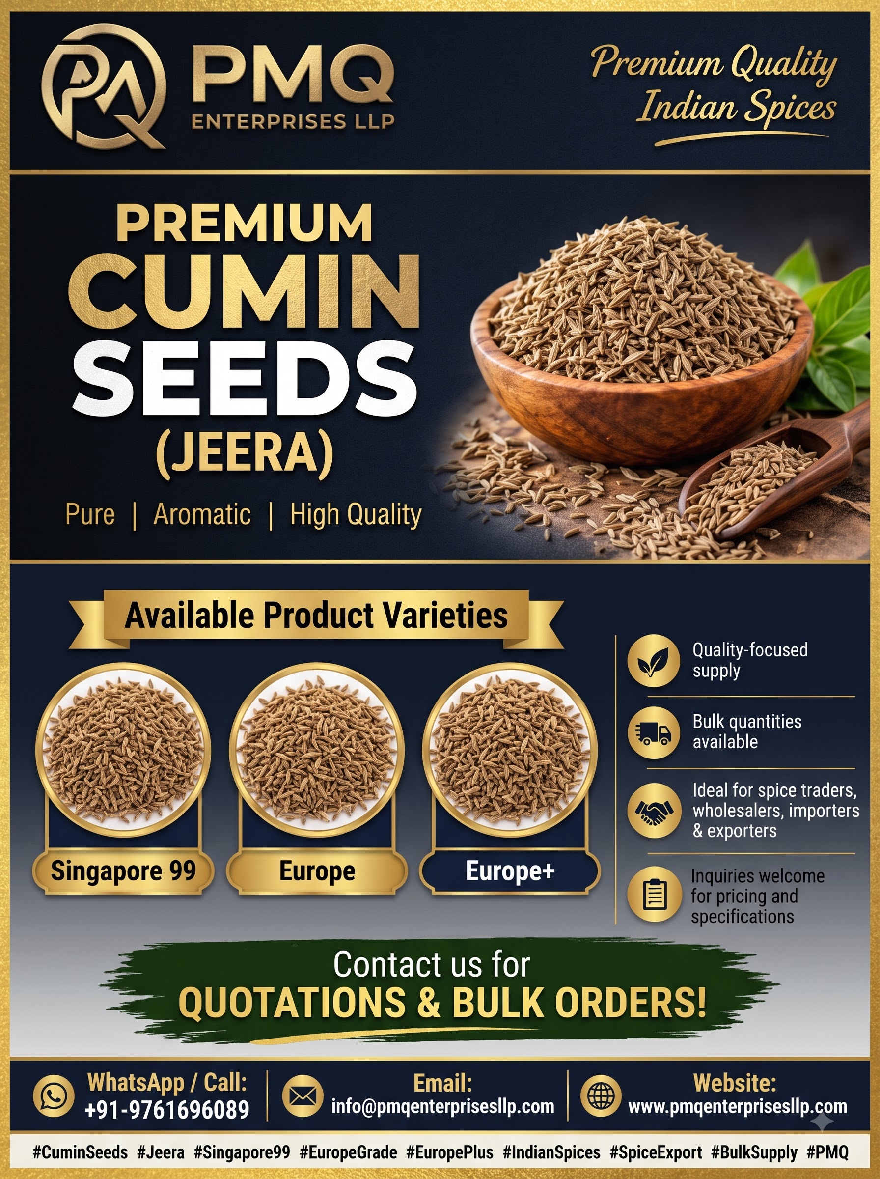 Whole Cumin Seeds - Export Quality