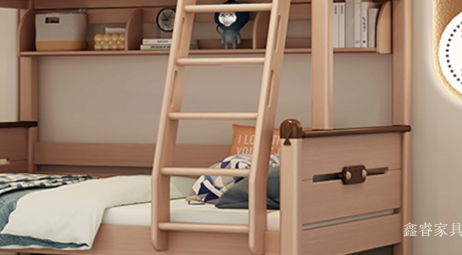 Solid Wood Bunk Bed for Kids with Storage | Children's Bedroom Furniture