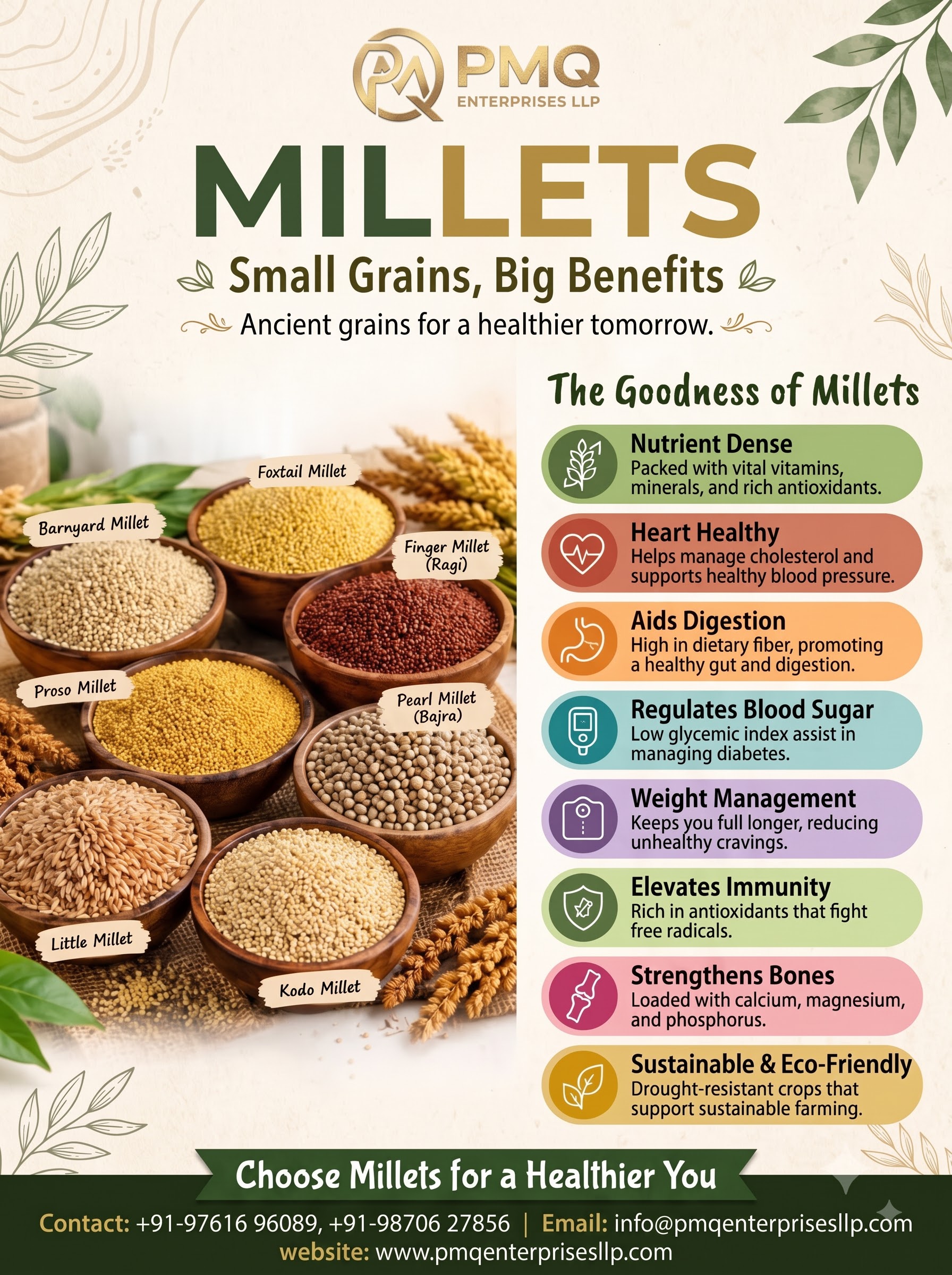 INDIAN MILLETS - small grains | BIG BENEFITS